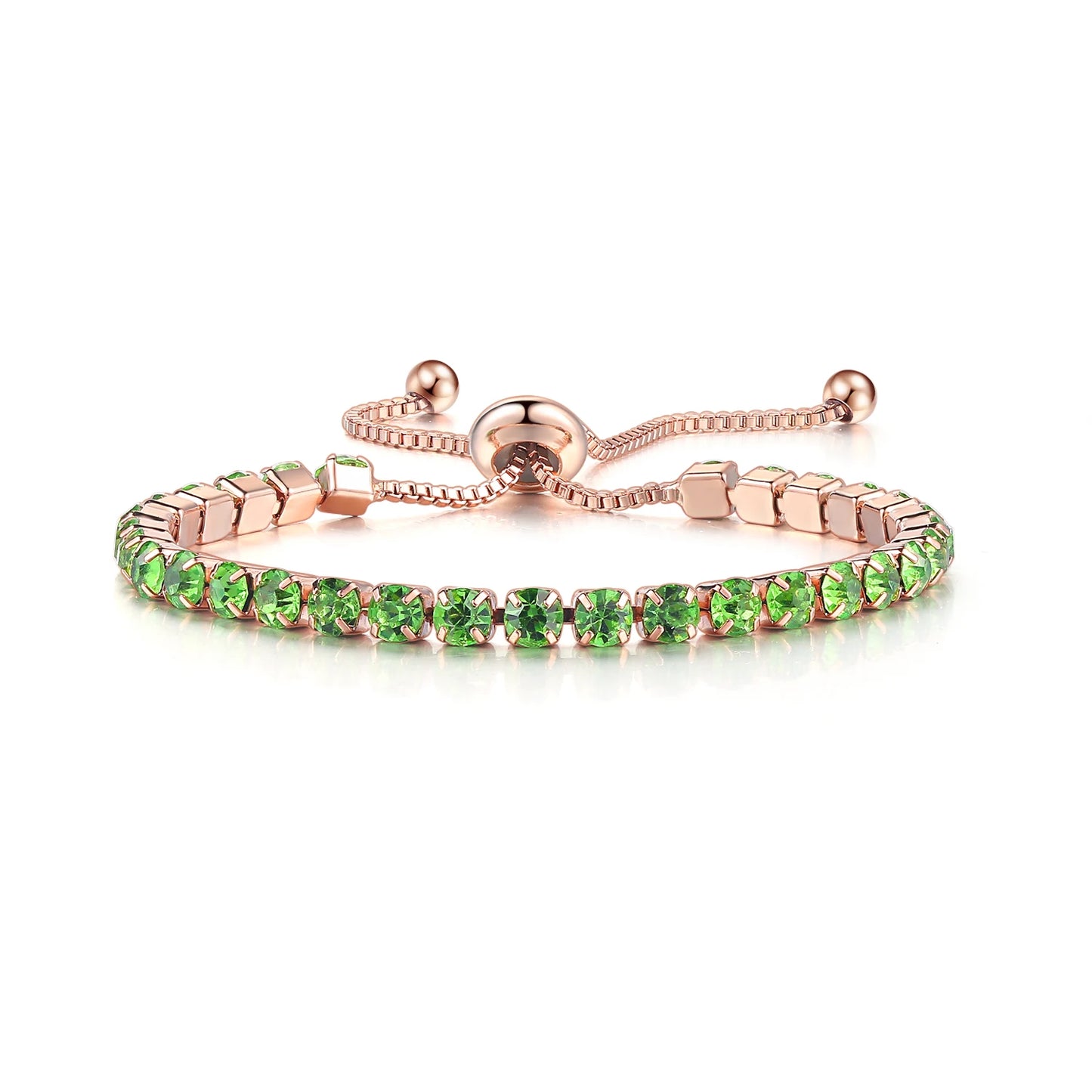 Colorful Birthstone Tennis Bracelet for Women Adjustable Multicolor CZ Crystal Wedding Birthday Gifts Bracelet on Hand Jewelry