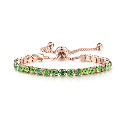 Colorful Birthstone Tennis Bracelet for Women Adjustable Multicolor CZ Crystal Wedding Birthday Gifts Bracelet on Hand Jewelry