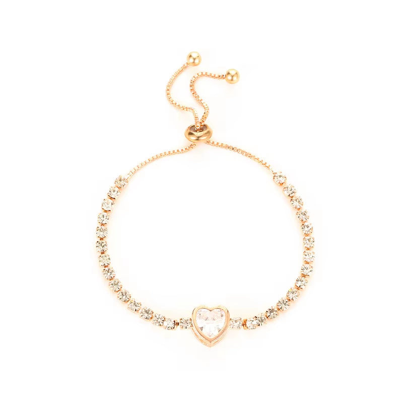 Luxury Color Cubic Zirconia Gold Color Tennis Bracelets for Women Girls 2022 New Trend Chain Bracelets Jewelry Party Gifts