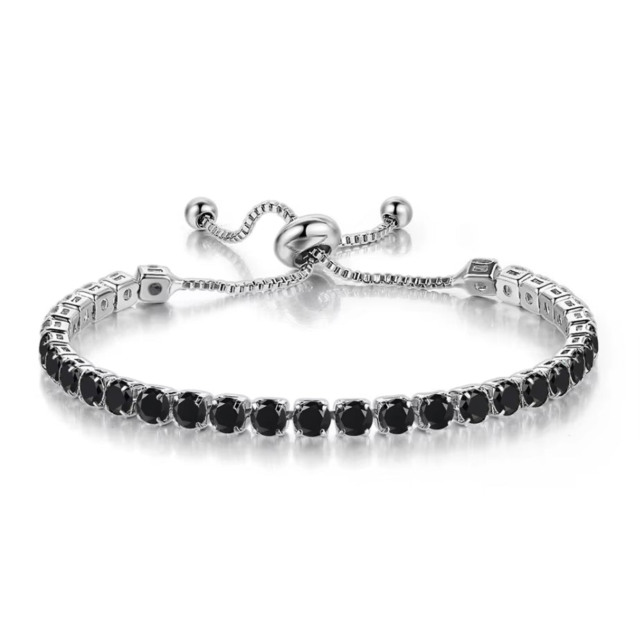 Colorful Birthstone Tennis Bracelet for Women Adjustable Multicolor CZ Crystal Wedding Birthday Gifts Bracelet on Hand Jewelry