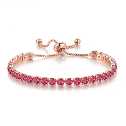 Colorful Birthstone Tennis Bracelet for Women Adjustable Multicolor CZ Crystal Wedding Birthday Gifts Bracelet on Hand Jewelry