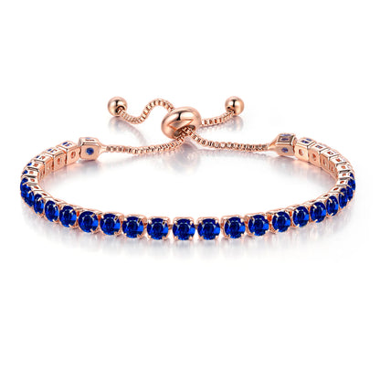 Colorful Birthstone Tennis Bracelet for Women Adjustable Multicolor CZ Crystal Wedding Birthday Gifts Bracelet on Hand Jewelry