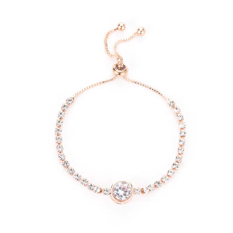 Luxury Color Cubic Zirconia Gold Color Tennis Bracelets for Women Girls 2022 New Trend Chain Bracelets Jewelry Party Gifts