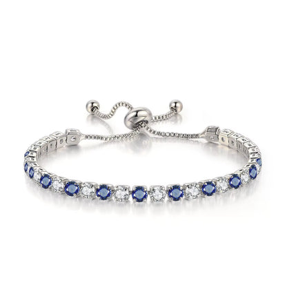Colorful Birthstone Tennis Bracelet for Women Adjustable Multicolor CZ Crystal Wedding Birthday Gifts Bracelet on Hand Jewelry