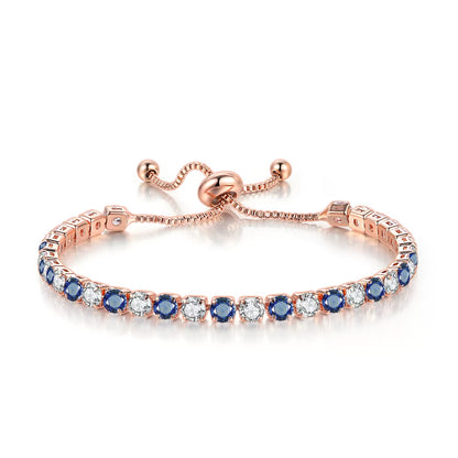 Colorful Birthstone Tennis Bracelet for Women Adjustable Multicolor CZ Crystal Wedding Birthday Gifts Bracelet on Hand Jewelry