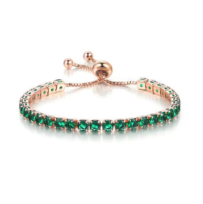Colorful Birthstone Tennis Bracelet for Women Adjustable Multicolor CZ Crystal Wedding Birthday Gifts Bracelet on Hand Jewelry
