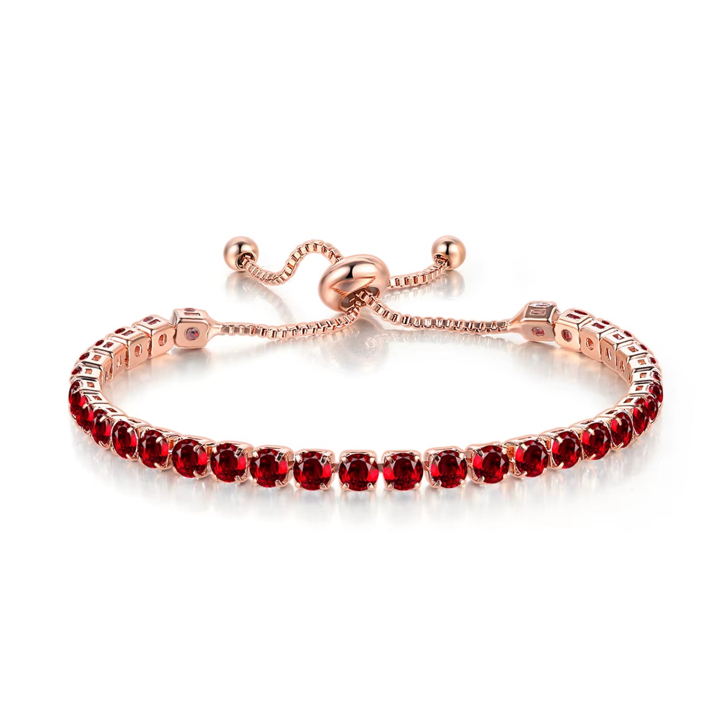 Colorful Birthstone Tennis Bracelet for Women Adjustable Multicolor CZ Crystal Wedding Birthday Gifts Bracelet on Hand Jewelry