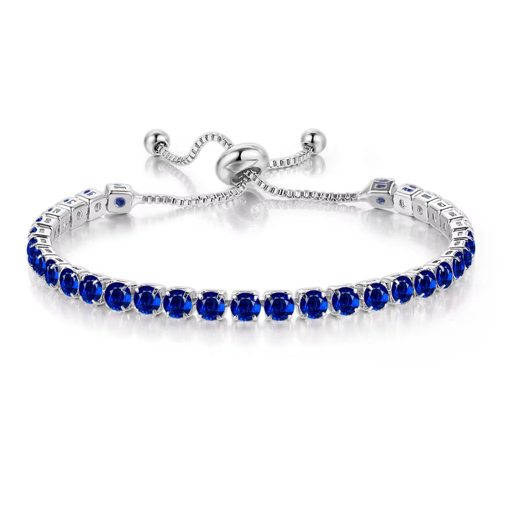 Colorful Birthstone Tennis Bracelet for Women Adjustable Multicolor CZ Crystal Wedding Birthday Gifts Bracelet on Hand Jewelry