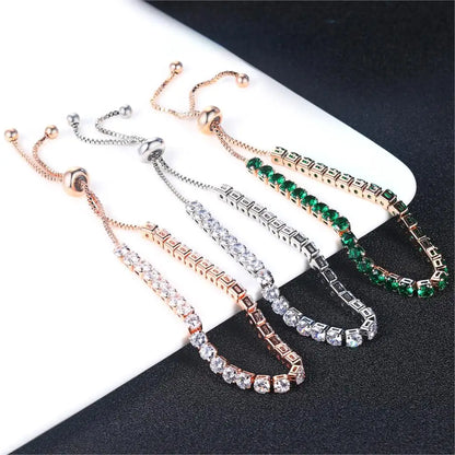 Colorful Birthstone Tennis Bracelet for Women Adjustable Multicolor CZ Crystal Wedding Birthday Gifts Bracelet on Hand Jewelry