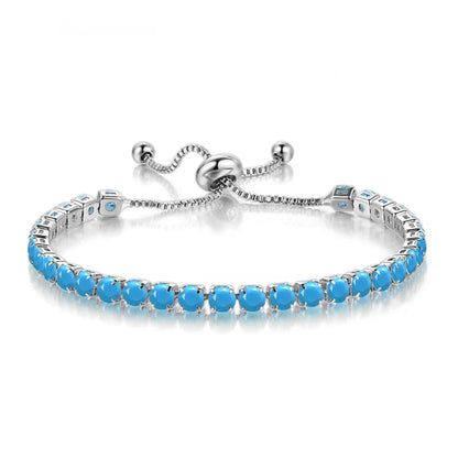 Colorful Birthstone Tennis Bracelet for Women Adjustable Multicolor CZ Crystal Wedding Birthday Gifts Bracelet on Hand Jewelry