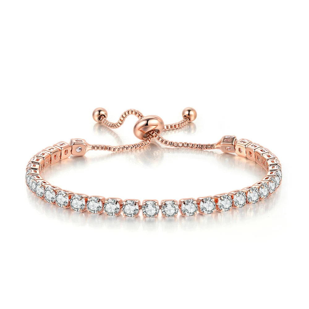 Colorful Birthstone Tennis Bracelet for Women Adjustable Multicolor CZ Crystal Wedding Birthday Gifts Bracelet on Hand Jewelry