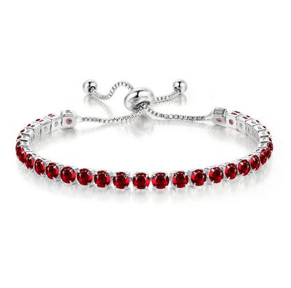 Colorful Birthstone Tennis Bracelet for Women Adjustable Multicolor CZ Crystal Wedding Birthday Gifts Bracelet on Hand Jewelry