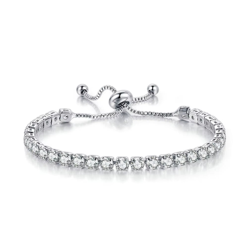 Colorful Birthstone Tennis Bracelet for Women Adjustable Multicolor CZ Crystal Wedding Birthday Gifts Bracelet on Hand Jewelry
